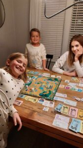 Playing games at the table with family