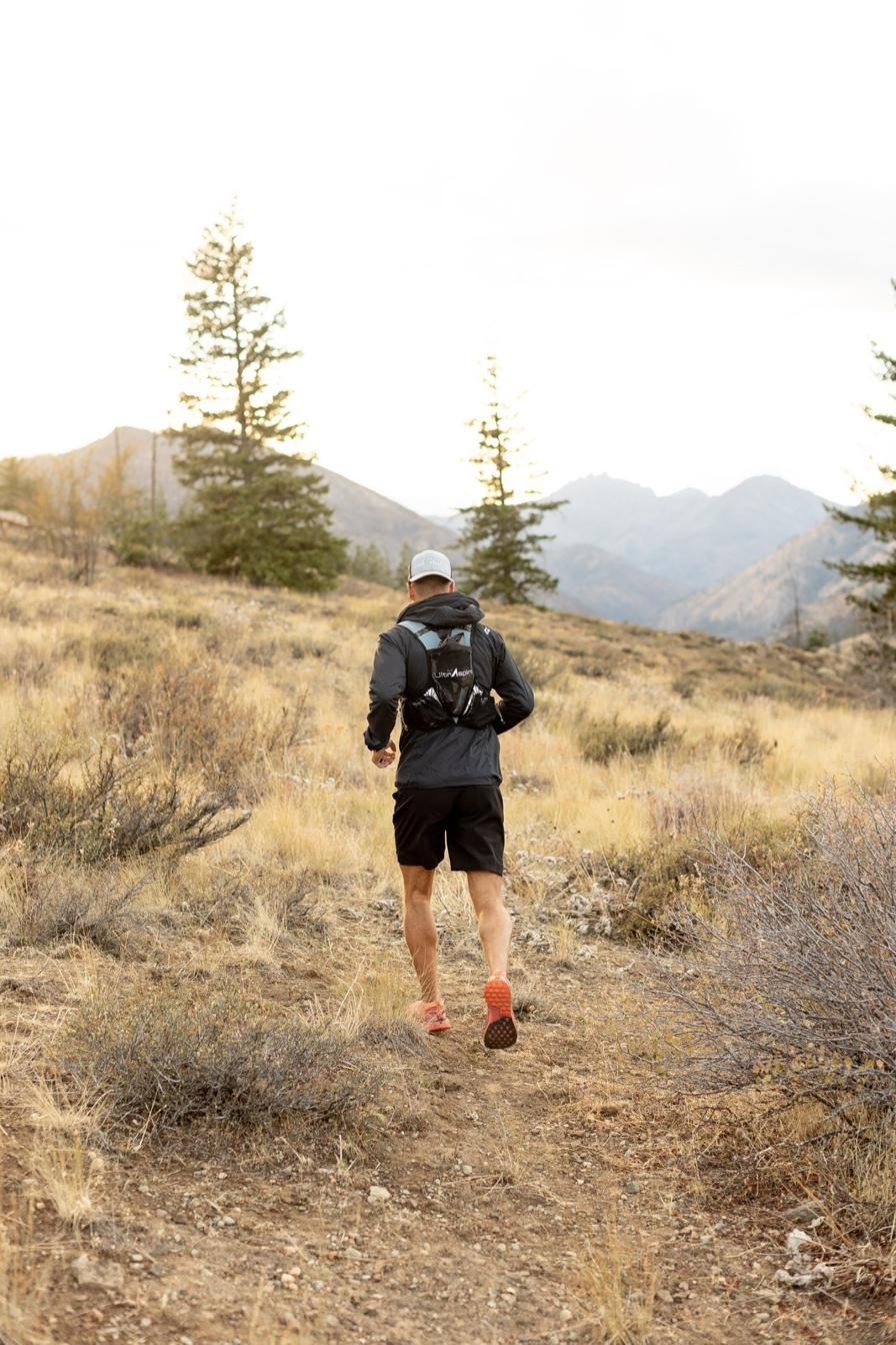 Trail running in the mountains near Chelan